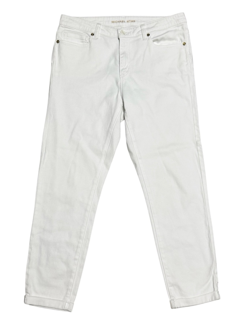 MICHAEL KORS Women's Izzy Skinny White Denim Cropped Pant - Sz 10 - Picture 3 of 12